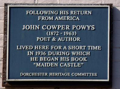 John Cowper Powys, Dorchester wall plaque