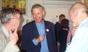Timothy Hyman (centre) with Professor Keith and Peter Lazare